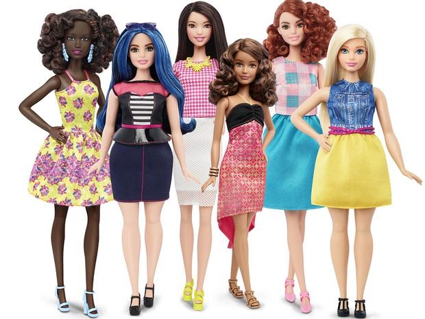 Novos modelos da boneca Barbie lançados nesta quinta-feira (28) (Foto: Mattel via AP)