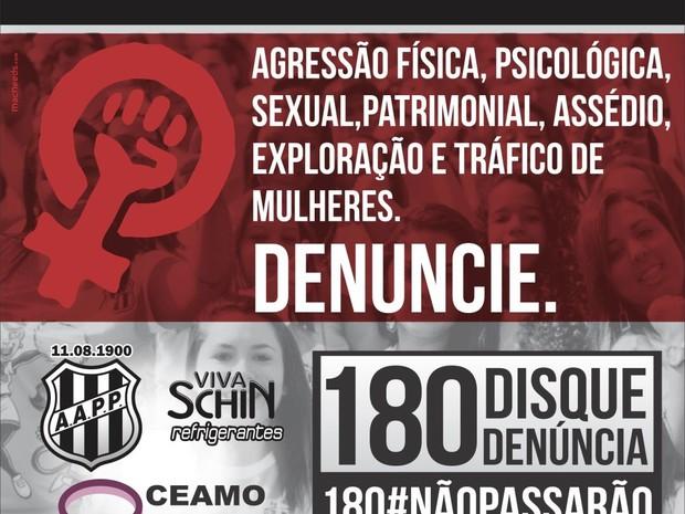 Campanha da Ponte Preta contra violência doméstica (Foto: Reprodução/Ponte Preta/Ceamo)